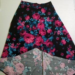 Floral Skirt Asymmetrical